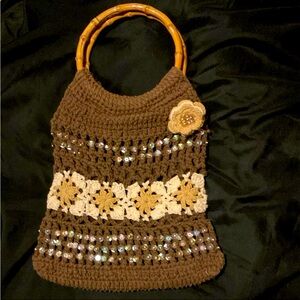 Vintage Lilu knit brown handbag